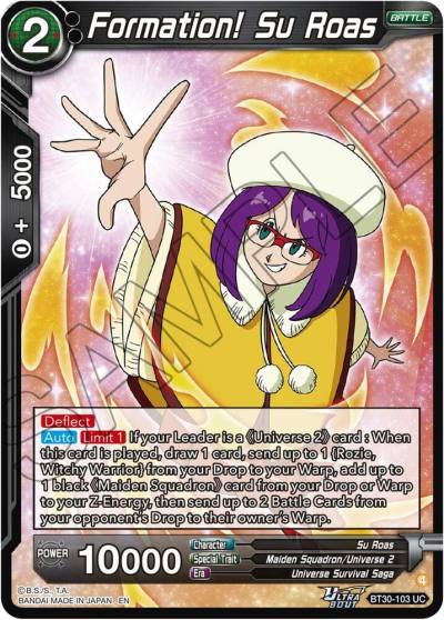Formation Su Roas BT30-103 Three Glorious Fighters Dragonball Super card