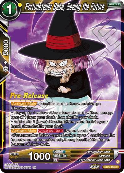 Fortuneteller Baba Seeing the Future BT22-093 Critical Blow Pre-Release Cards Dragonball Super card