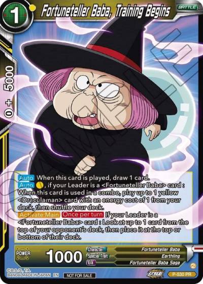 Fortuneteller Baba Training Begins Zenkai Series Tournament Pack Vol5 P-530 Tournament Promotion Cards Dragonball Super card