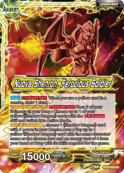 Four Star Ball Nuova Shenron Ferocious Soldier BT25-099 Legend of the Dragon Balls Dragonball Super card
