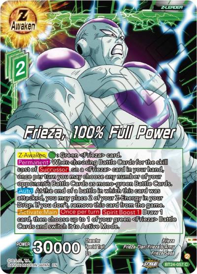 Frieza 100pct Full Power BT24-057 Beyond Generations Dragonball Super card
