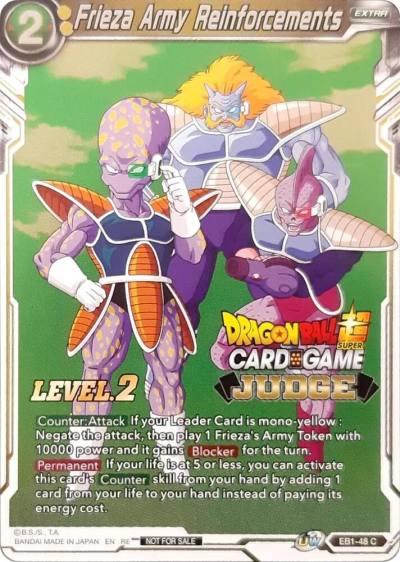 Frieza Army Reinforcements Level 2 Judge EB1-48 Tournament Promotion Cards Dragonball Super card