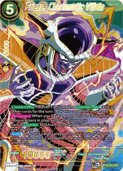 Frieza Charismatic Villain SPR BT10-075 Rise of the Unison Warrior Dragonball Super card
