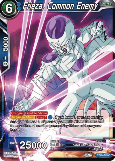 Frieza Common Enemy BT20-049 Power Absorbed Dragonball Super card