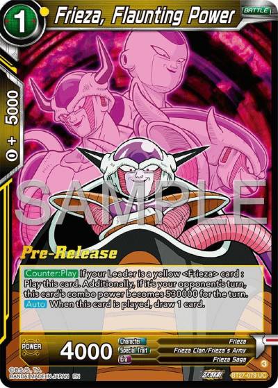 Frieza Flaunting Power BT27-079 History of Z Pre-Release Cards Dragonball Super card