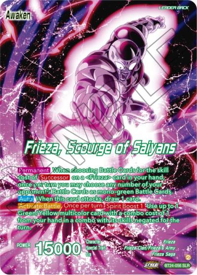 Frieza Frieza Scourge of Saiyans SLR BT24-056 Beyond Generations Dragonball Super card