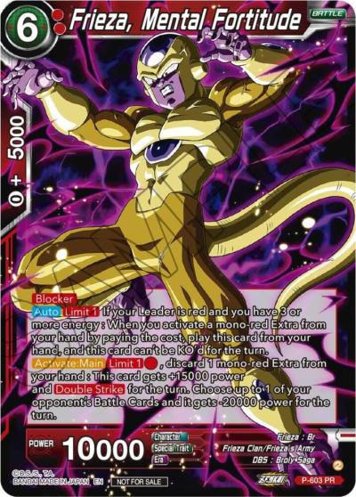 Frieza Mental Fortitude Zenkai Series Tournament Pack Vol8 P-603 Tournament Promotion Cards Dragonball Super card
