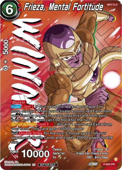 Frieza Mental Fortitude Zenkai Series Tournament Pack Vol8 Winner P-603 Tournament Promotion Cards Dragonball Super card