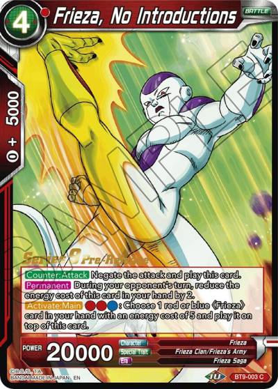 Frieza No Introductions BT9-003 Universal Onslaught Pre-Release Cards Dragonball Super card