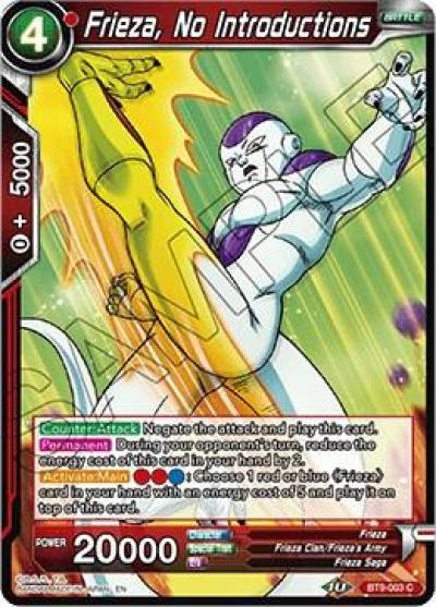 Frieza No Introductions Foil BT9-003 Universal Onslaught Dragonball Super card