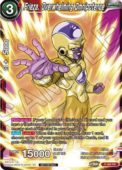 Frieza Overwhelming Omnipotence Zenkai Series Tournament Pack Vol3 P-480 Tournament Promotion Cards Dragonball Super card
