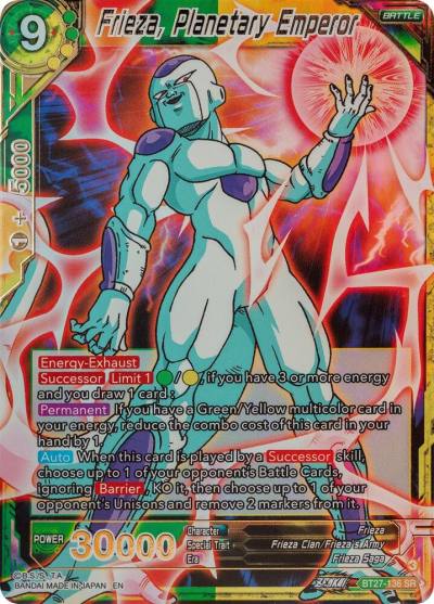 Frieza Planetary Emperor BT27-136 History of Z Dragonball Super card