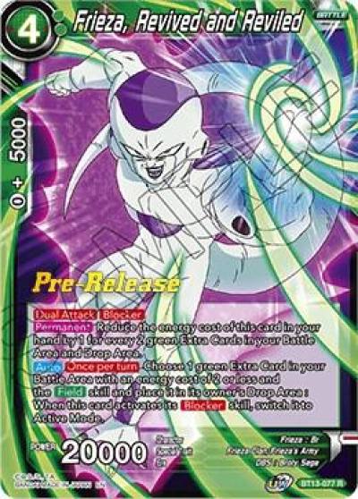 Frieza Revived and Reviled BT13-077 Supreme Rivalry Pre-Release Cards Dragonball Super card