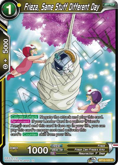 Frieza Same Stuff Different Day BT12-103 Vicious Rejuvenation Dragonball Super card