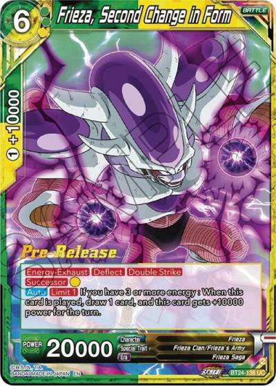 Frieza Second Change in Form BT24-136 Beyond Generations Pre-Release Cards Dragonball Super card