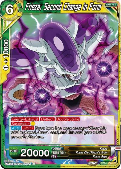 Frieza Second Change in Form BT24-136 Beyond Generations Dragonball Super card