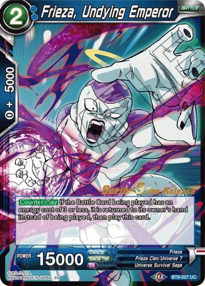 Frieza Undying Emperor BT9-027 Universal Onslaught Pre-Release Cards Dragonball Super card