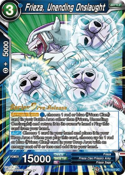 Frieza Unending Onslaught BT9-022 Universal Onslaught Pre-Release Cards Dragonball Super card