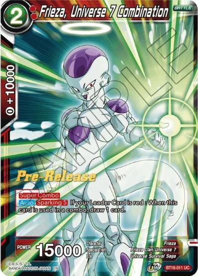 Frieza Universe 7 Combination BT16-011 Realm of the Gods Pre-Release Cards Dragonball Super card