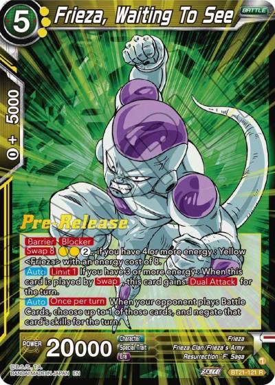 Frieza Waiting To See BT21-121 Wild Resurgence Pre-Release Cards Dragonball Super card