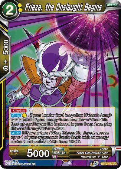 Frieza the Onslaught Begins BT12-102 Vicious Rejuvenation Dragonball Super card