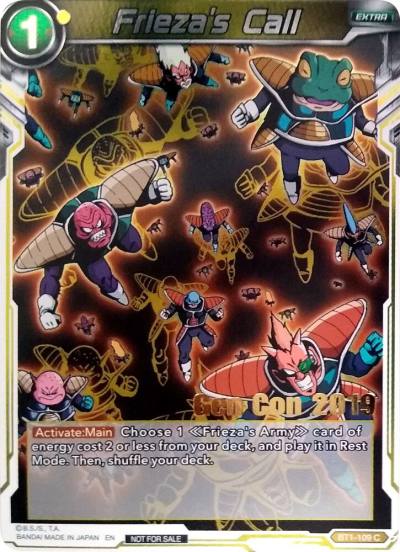 Friezas Call Gen Con 2019 BT1-109 Promotion Cards Dragonball Super card