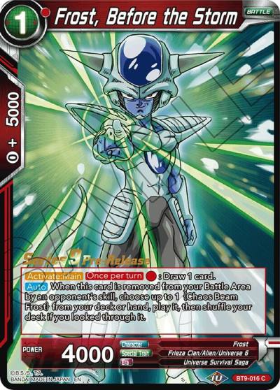 Frost Before the Storm BT9-016 Universal Onslaught Pre-Release Cards Dragonball Super card