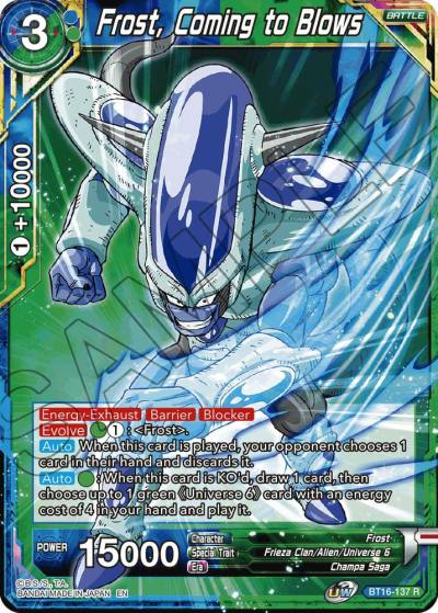 Frost Coming to Blows BT16-137 Realm of the Gods Dragonball Super card