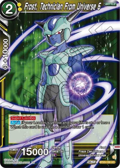 Frost Technician From Universe 6 BT23-130 Perfect Combination Dragonball Super card