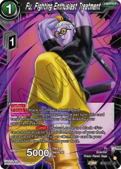 Fu Fighting Enthusiast Treatment Foil BT22-117 Critical Blow Dragonball Super card