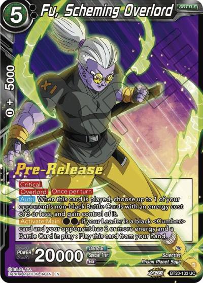 Fu Scheming Overlord BT20-133 Power Absorbed Pre-Release Cards Dragonball Super card