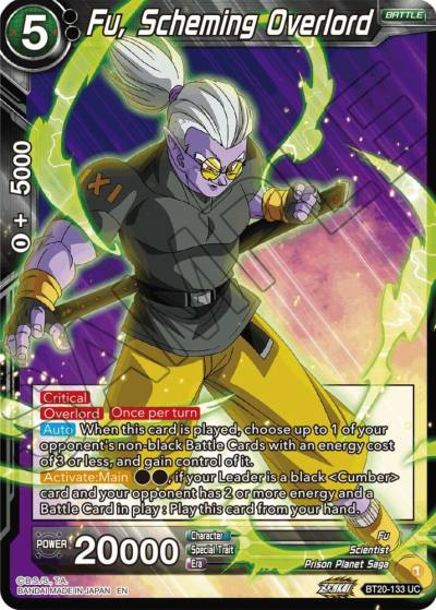 Fu Scheming Overlord BT20-133 Power Absorbed Dragonball Super card