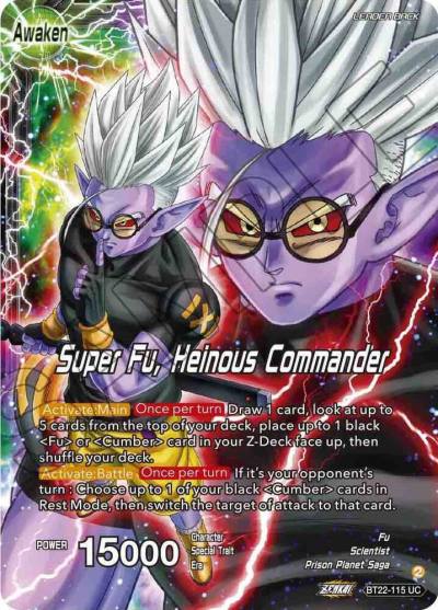 Fu Super Fu Heinous Commander BT22-115 Critical Blow Dragonball Super card