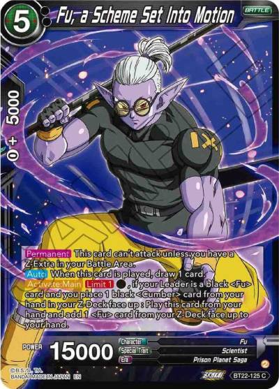 Fu a Scheme Set Into Motion Foil BT22-125 Critical Blow Dragonball Super card