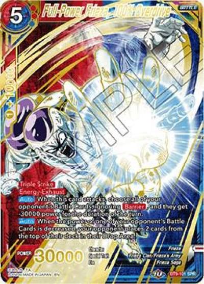 Full Power Frieza 100pct Overdrive SPR BT9-101 Universal Onslaught Dragonball Super card