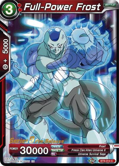 Full Power Frost BT9-014 Universal Onslaught Pre-Release Cards Dragonball Super card