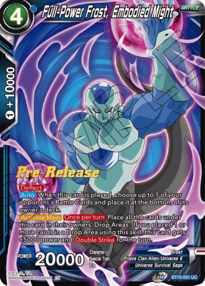 Full Power Frost Embodied Might BT15-051 Saiyan Showdown Pre-Release Cards Dragonball Super card