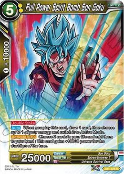 Full Power Spirit Bomb Son Goku Shatterfoil TB1-075 Draft Box 04 - Dragon Brawl Dragonball Super card