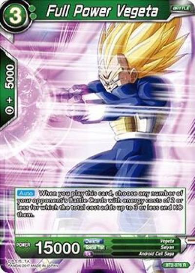 Full Power Vegeta BT2-076 Union Force Dragonball Super card