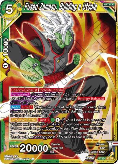Fused Zamasu Building a Utopia BT23-136 Perfect Combination Dragonball Super card