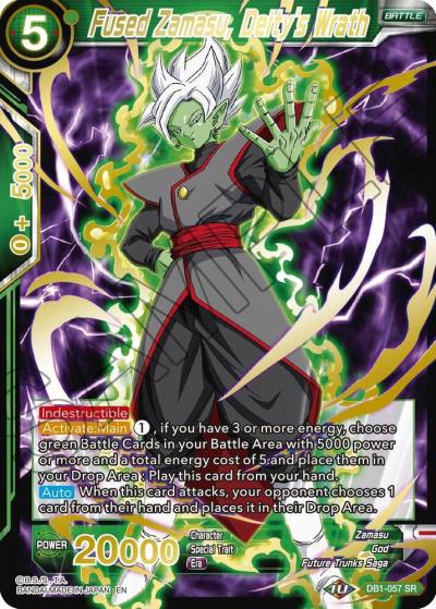 Fused Zamasu Deitys Wrath Gold Stamped DB1-057 Mythic Booster Dragonball Super card