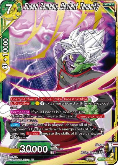 Fused Zamasu Deviant Tenacity BT23-135 Perfect Combination Dragonball Super card