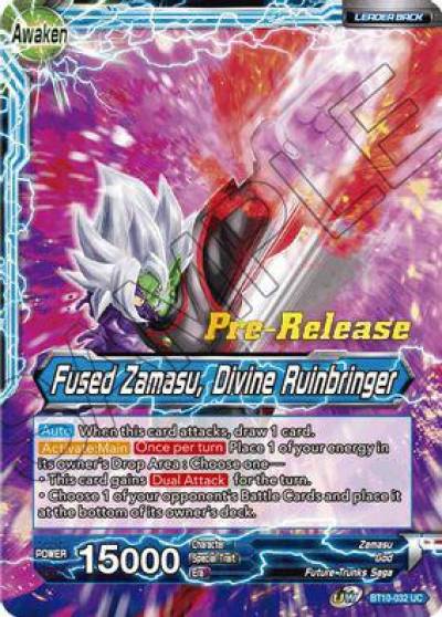 Fused Zamasu Fused Zamasu Divine Ruinbringer BT10-032 Rise of the Unison Warrior Pre-Release Cards Dragonball Super card