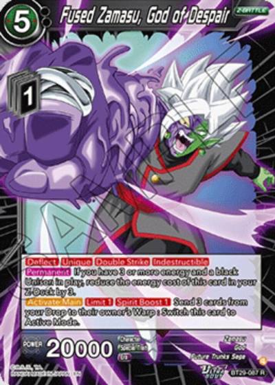 Fused Zamasu God of Despair BT29-087 Fearsome Rivals Dragonball Super card