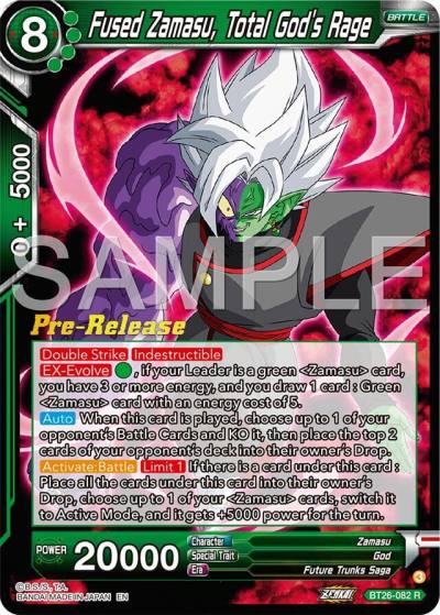 Fused Zamasu Total Gods Rage BT26-082 Ultimate Advent Pre-Release Cards Dragonball Super card