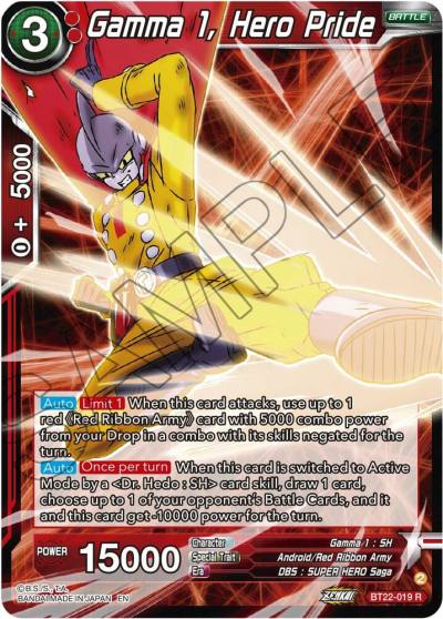 Gamma 1 Hero Pride BT22-019 Critical Blow Dragonball Super card