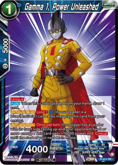 Gamma 1 Power Unleashed Zenkai Series Tournament Pack Vol1 P-411 Tournament Promotion Cards Dragonball Super card