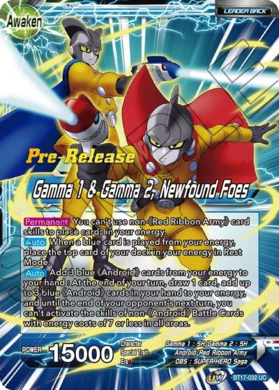 Gamma 1 and Gamma 2 Gamma 1 and Gamma 2 Newfound Foes BT17-032 Ultimate Squad Pre-Release Cards Dragonball Super card