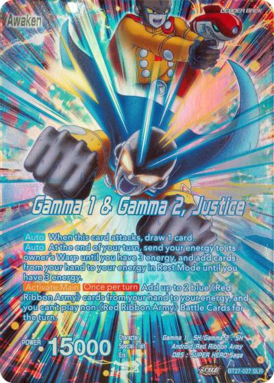 Gamma 2 Gamma 1 and Gamma 2 Justice SLR BT27-027 History of Z Dragonball Super card