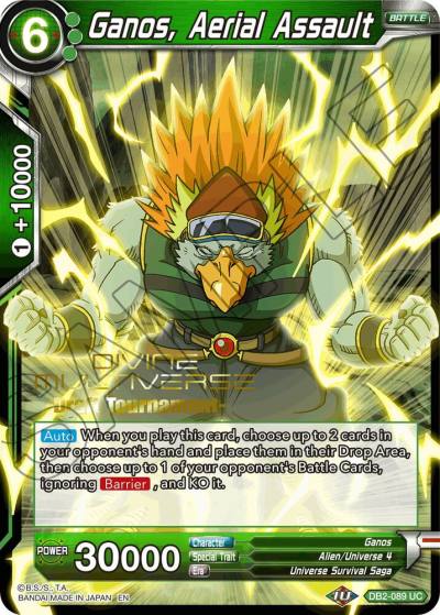 Ganos Aerial Assault Divine Multiverse Draft Tournament DB2-089 Tournament Promotion Cards Dragonball Super card